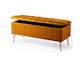 image 2 of 150cm Amara Chesterfield Ottoman Storage Bench - Plush Velvet Shoes Bench - Burnt Orange Upholstery Footstool Storage with Legs