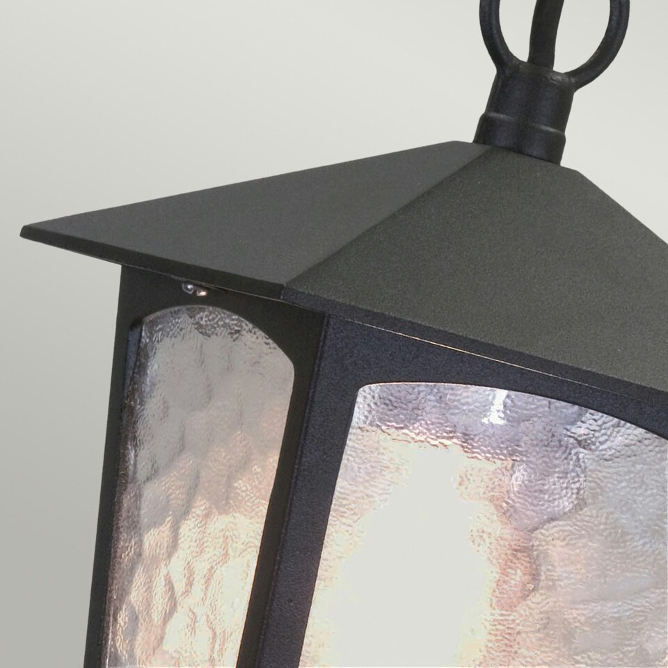 image 1 of York 1 Light Outdoor Ceiling Chain Lantern Black IP43, E27