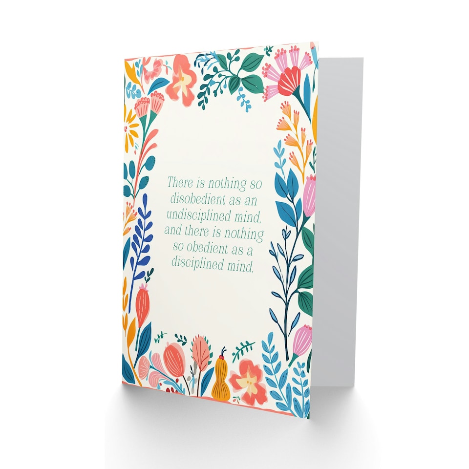 image 1 of Disciplined Mind Buddhist Mindfulness Quote Spiritual Birthday Card