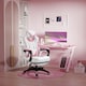 image 2 of Vinsetto Computer Gaming Chair, Racing Desk Chair with Lumbar Support and Footrest, PU Leather Gamer Chair with Headrest and Swivel Wheels for Home, Pink
