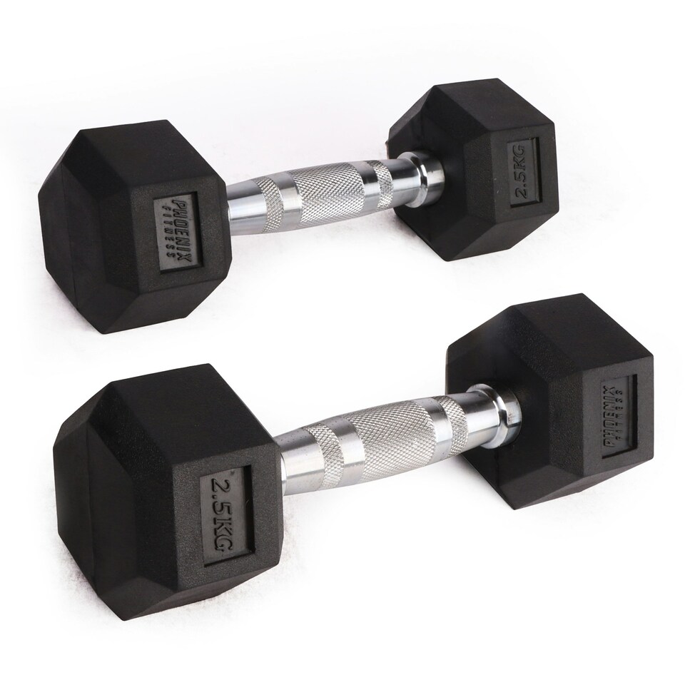 image 1 of Phoenix Fitness Pair of Hex Dumbbells - 2.5kg