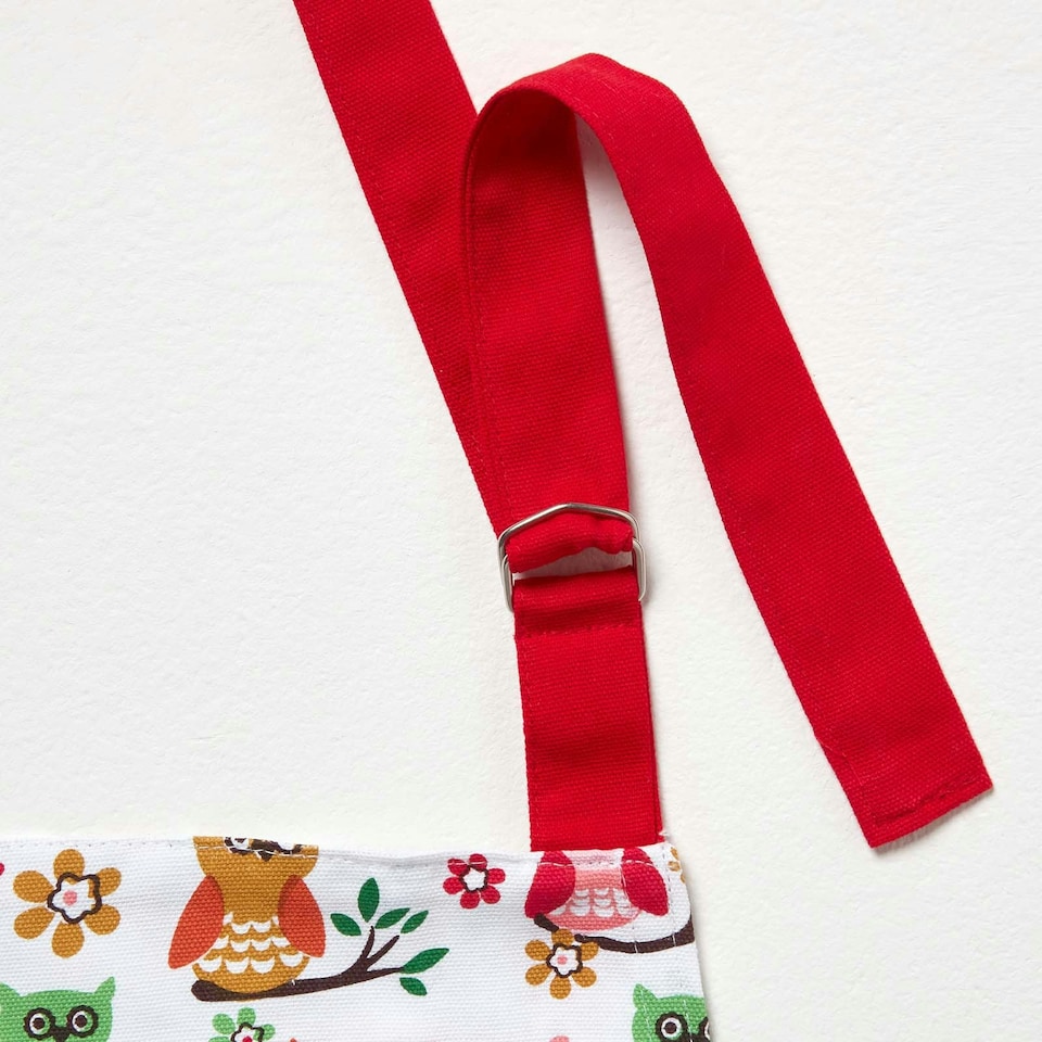 image 1 of Homescapes Red Owls Cotton Apron