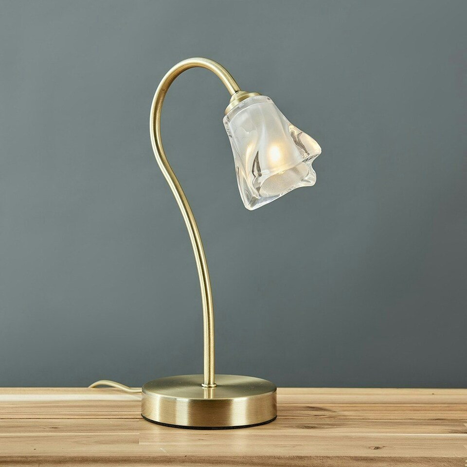 image 1 of ValueLights Dimmable Brushed Gold Table Lamp and G9 Capsule LED 3W Cool White 6500K Bulb