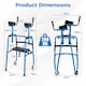 image 2 of COSTWAY Versatile Rolling Walker All Terrain Stand-Assist Walker-Navy