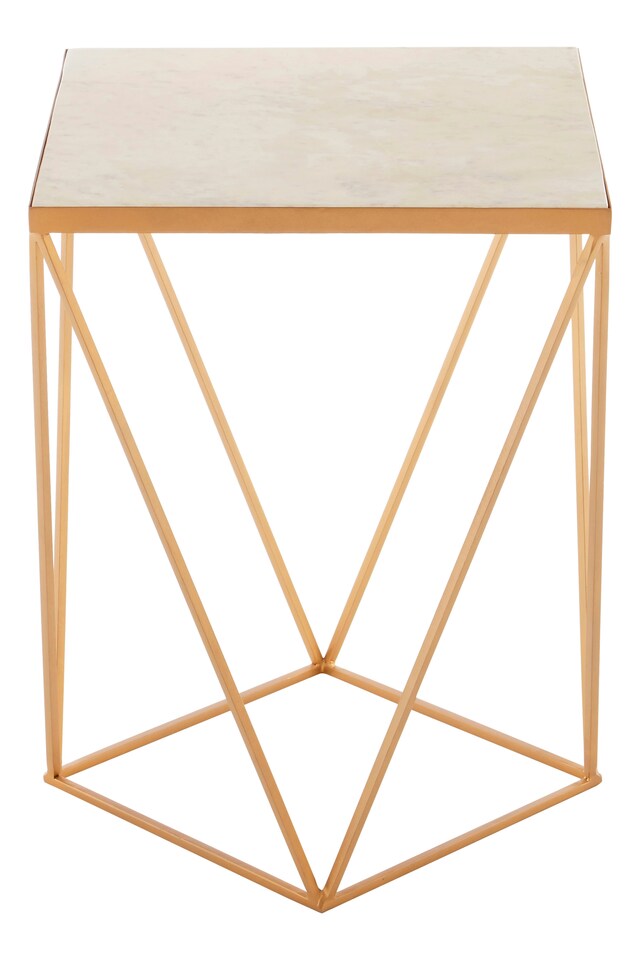 image 1 of Shalimar Square Marble Top Side Table | Gold
