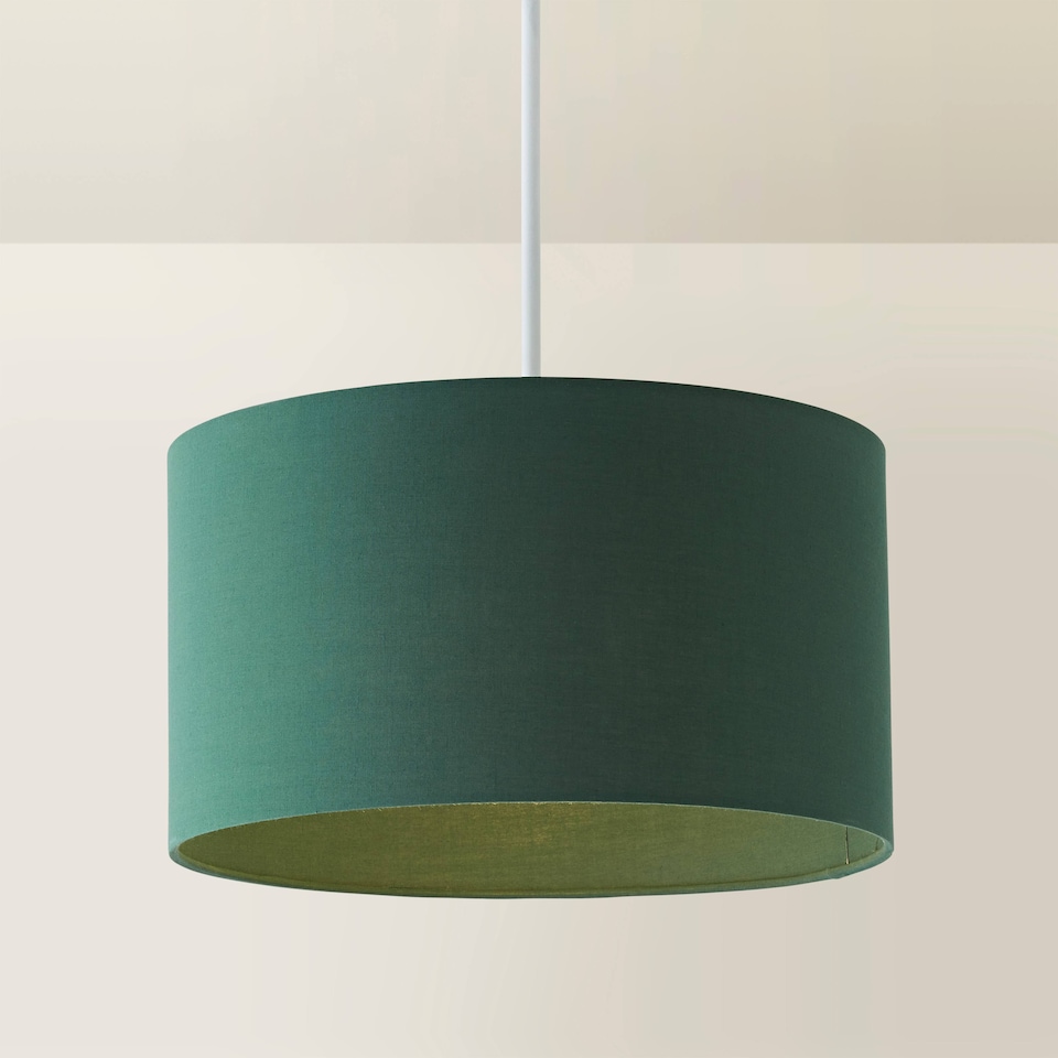 image 1 of ValueLights Reni Medium Green Fabric Pendant Shade | Green