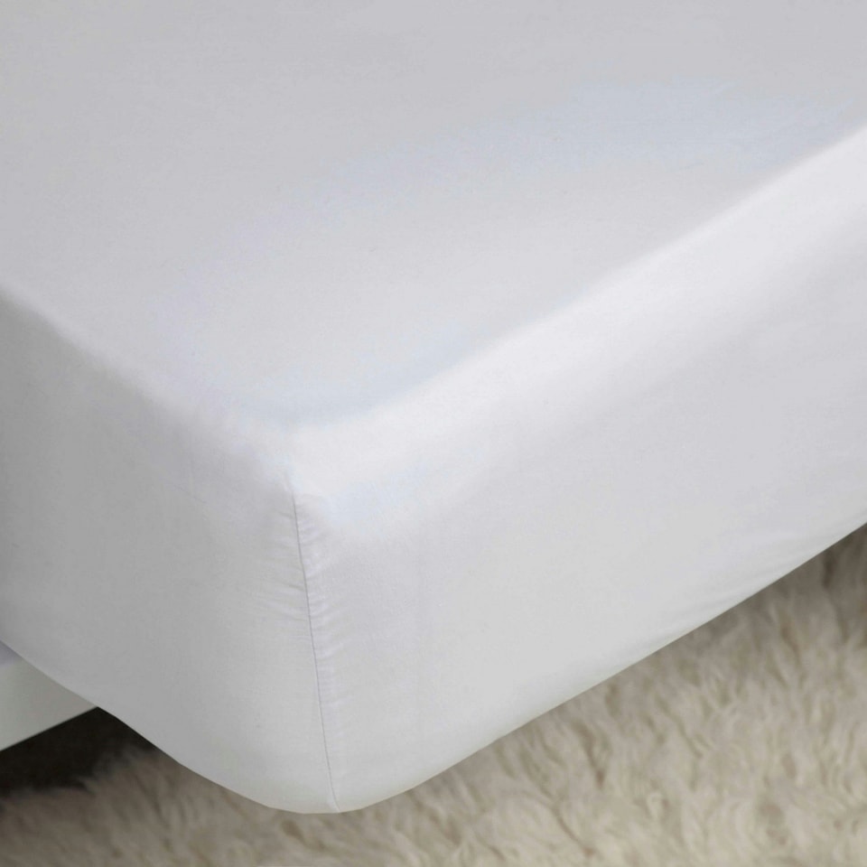 Belledorm 100% Cotton Sateen Extra Deep Fitted Sheet - White - Superking
