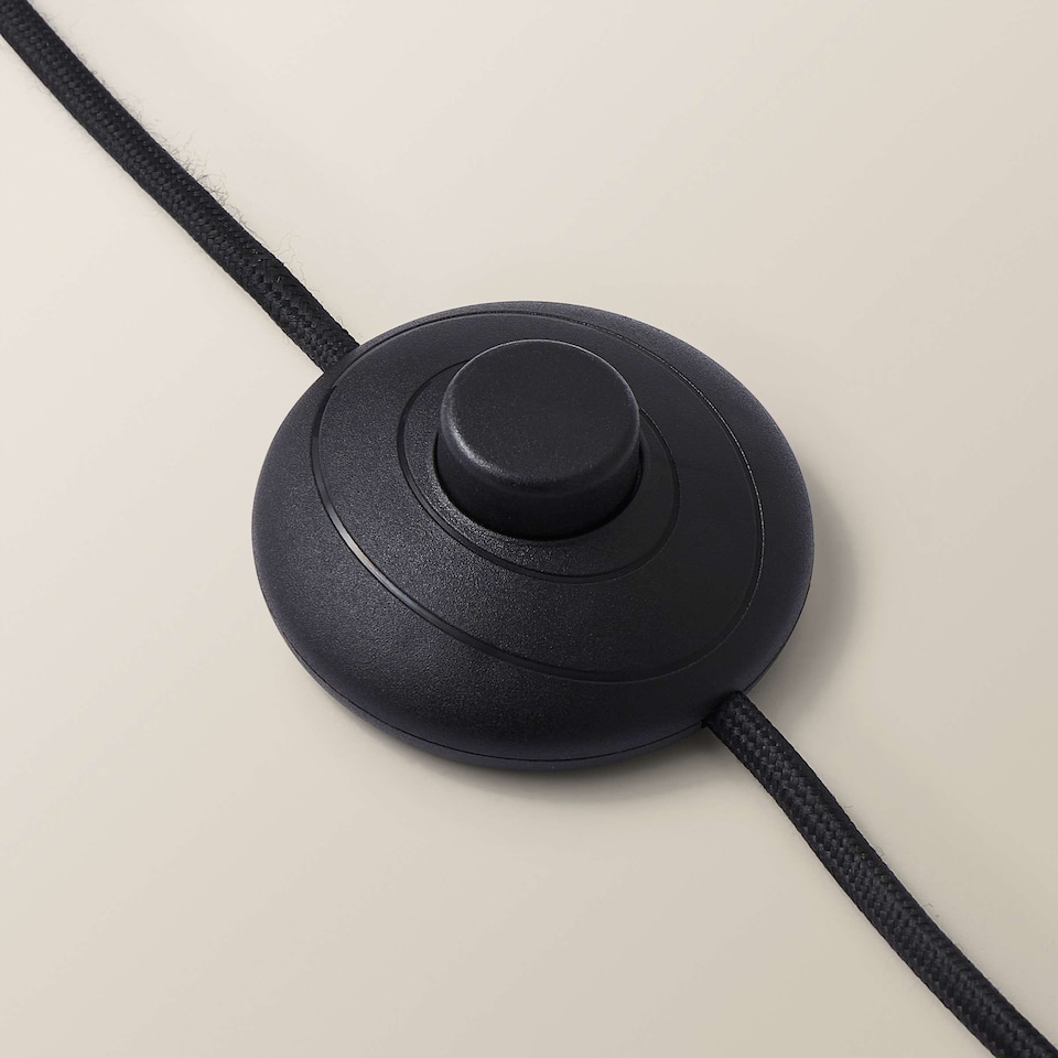 image 1 of ValueLights Louis Beige with Metallic Gold Inner Shade Black Arched Stem Curved Floor Lamp | Cream