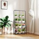image 7 of Outsunny 3 Tier Plant Stand w/ Hanging Hooks for Balcony Living Room, Black Black