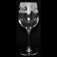 Animo Glass Etched Wine Glass At The Races