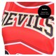 image 3 of Devil Cheerleader Costume - Facepaint and Pom Poms | Red | 2XL