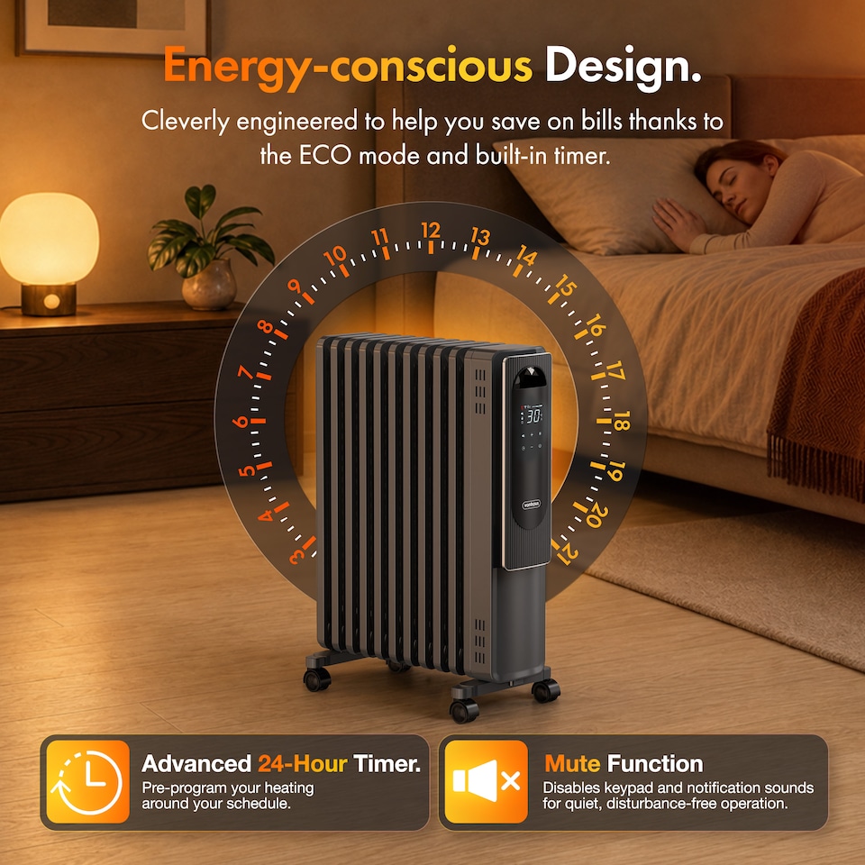 image 1 of VonHaus Oil Filled Radiator 11 Fin with WiFi/Remote Control