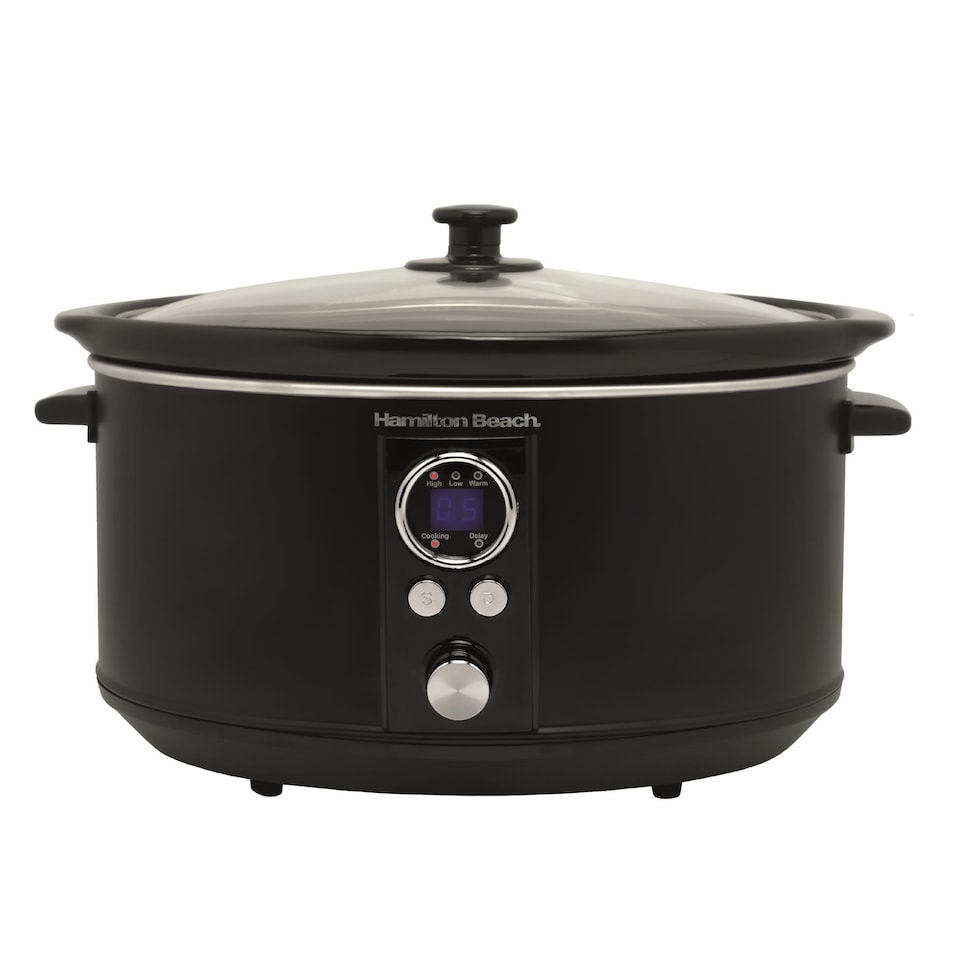 image 1 of Hamilton Beach 6.5L Digital Oval Slow Cooker Black