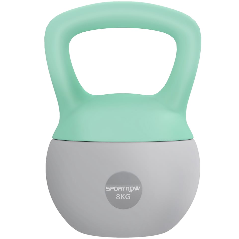 image 1 of SPORTNOW Kettlebell with Soft Body and Non-Slip Handle | Green | Grey and Green
