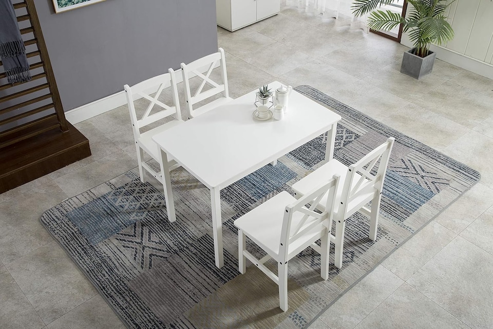 image 1 of Solid Wooden Kitchen Dining Table and 4 Chairs