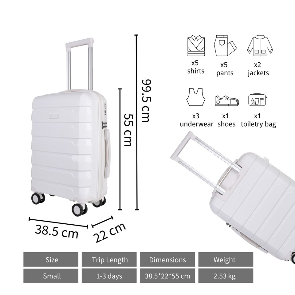 image 1 of Cabin Suitcase Small 20’ Inch Hard Shell Hand Luggage - Lightweight & Durable, USB Charging Port, Secure TSA Lock, Dual Spinner Wheels