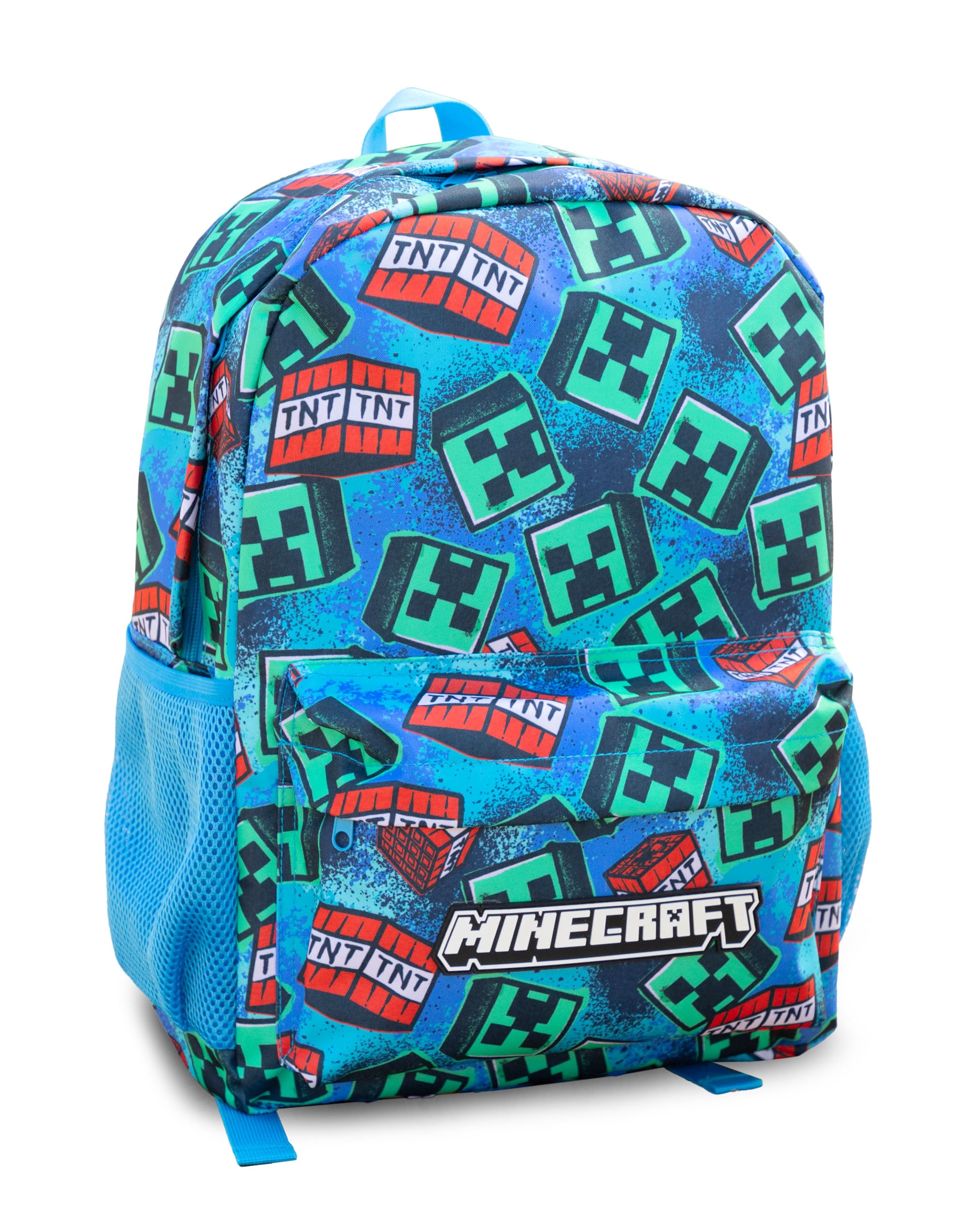 Zaino Minecraft 4 Pezzi – Creeper Zombie Enderman, Per Bambini, Borraccia E Astuccio Inclusi, 100% Poliestere, Licenza Ufficiale