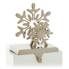 Premier Christmas Stocking Hanger Metal Silver Snowflake 18cm