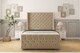 image 1 of Sloomy Luthor Almond Coniston Bed Frame With 50"  Upholstered Wingback Headboard 6' Super King