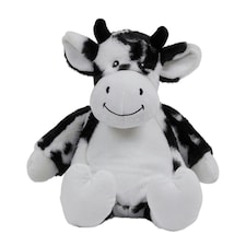 Mumbles Zippie Cow Plush Toy - White/Black - 32cm