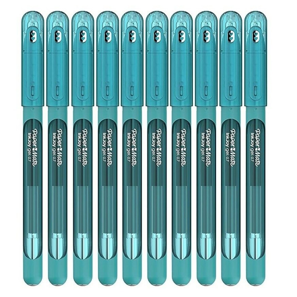 10 Paper Mate InkJoy Gel Pens 0.7mm Medium Tip Fast Drying Smooth Ink Comfort Grip Colour Writing Pens for Notes Journalling Stationery