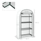 image 5 of Outsunny 80 x 49 x 160cm Mini Greenhouse Portable Green House with Shelf White