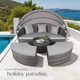 image 8 of Sun Lounger Santorini - modular garden furniture set with shade canopy | Grey | grey | 175 x 171 x 136 cm | 1