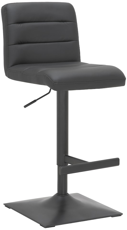 image 1 of Luscious Kitchen Bar Stool, Matt Black Footrest & Base, Height Adjustable Swivel Gas Lift, Breakfast Bar & Home Barstool, Black