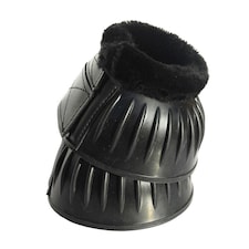 Rhinegold Fleece Trim Overreach Boot Black | Colour: Black/Black
Size: Medium