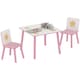 image 1 of AIYAPLAY 3-Piece Kids Table and Chair Sets, Kids Table with 2 Chairs Set Furniture with Star Pattern for Boys and Girls, Bedroom, Nursery, Playroom, Pink | Pink