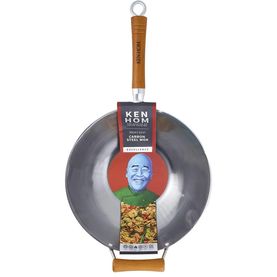image 1 of Ken Hom Excellence 32cm Carbon Steel Wok