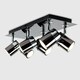 image 3 of ValueLights Modern Rectangular 6 Way Adjustable Ceiling Spotlight In Black Chrome Finish | Black