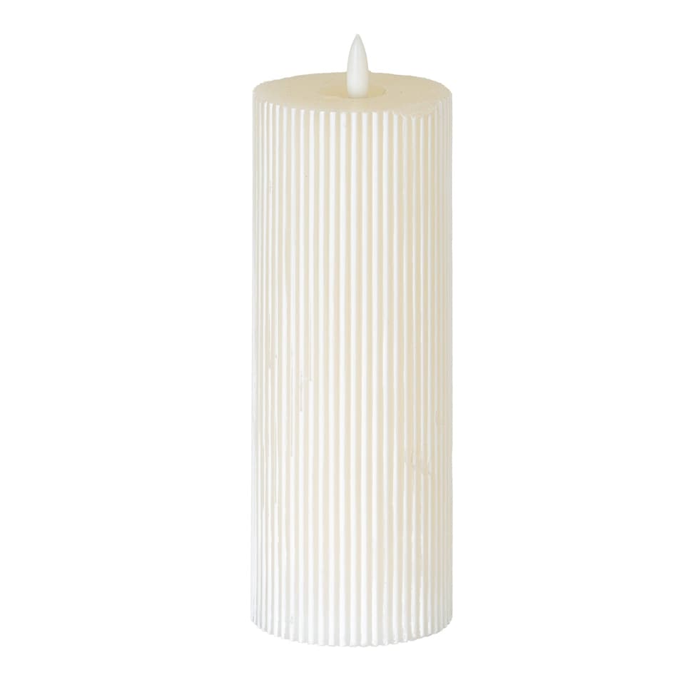 image 1 of Natural Glow 3.5x9 Texture Ribbed LED Candle