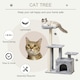 image 2 of PawHut Cat Tree Tower with Sisal Scratching Post Condo 114cm Light Grey