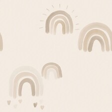 Sample of Painting Rainbows Wallpaper in Neutral Multi