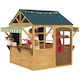 image 1 of AIYAPLAY Wooden Playhouse for Kids Outdoor, Foldable Wendy House, Brown