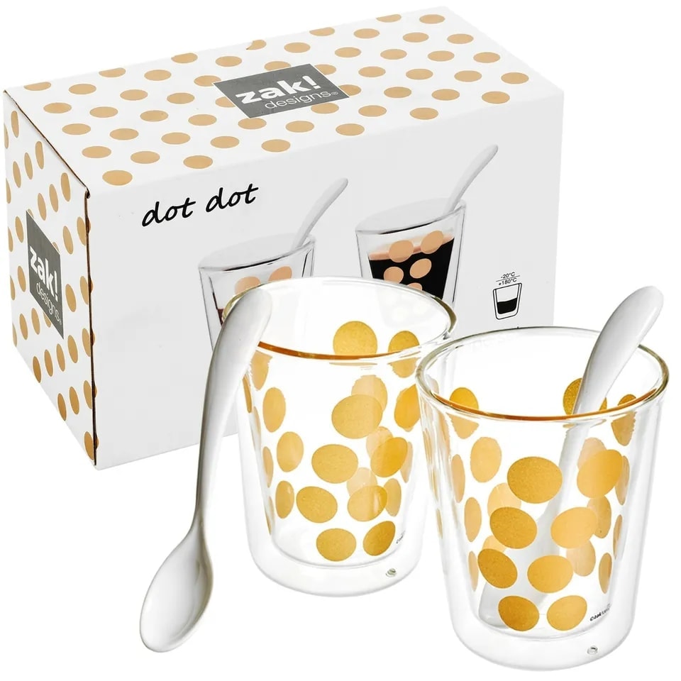 image 1 of Zak Double Wall Espresso Cup Set with Spoon - 200ml