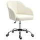 image 1 of HOMCOM Vanity Swivel Chair, Teddy Fleece Office Desk Chair with Adjustable Height for Home, Study, Bedroom, Makeup, Cream White