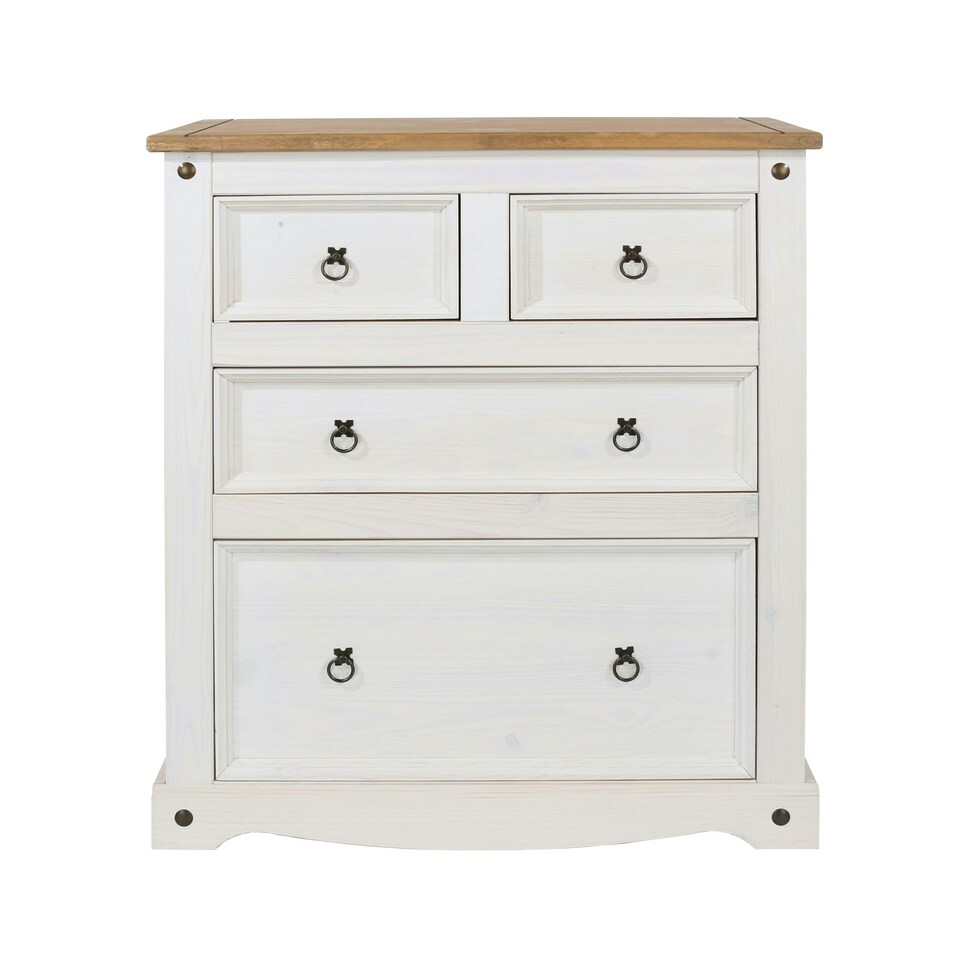 image 1 of Core Products Corona White, 2+2 Drawer Chest H103.8cm x W91cm x D47cm White