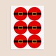 image 3 of Christmas Santa Belt Round Stickers 88mm - Sheet of 6