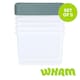 image 1 of Wham Clip 5x 21.5L Rectangular Plastic Storage Boxes with Clip Lock Lids. Ideal for Home, Office, Toys & More - Clear/Green Milieu | Green | Green Milleu | 5