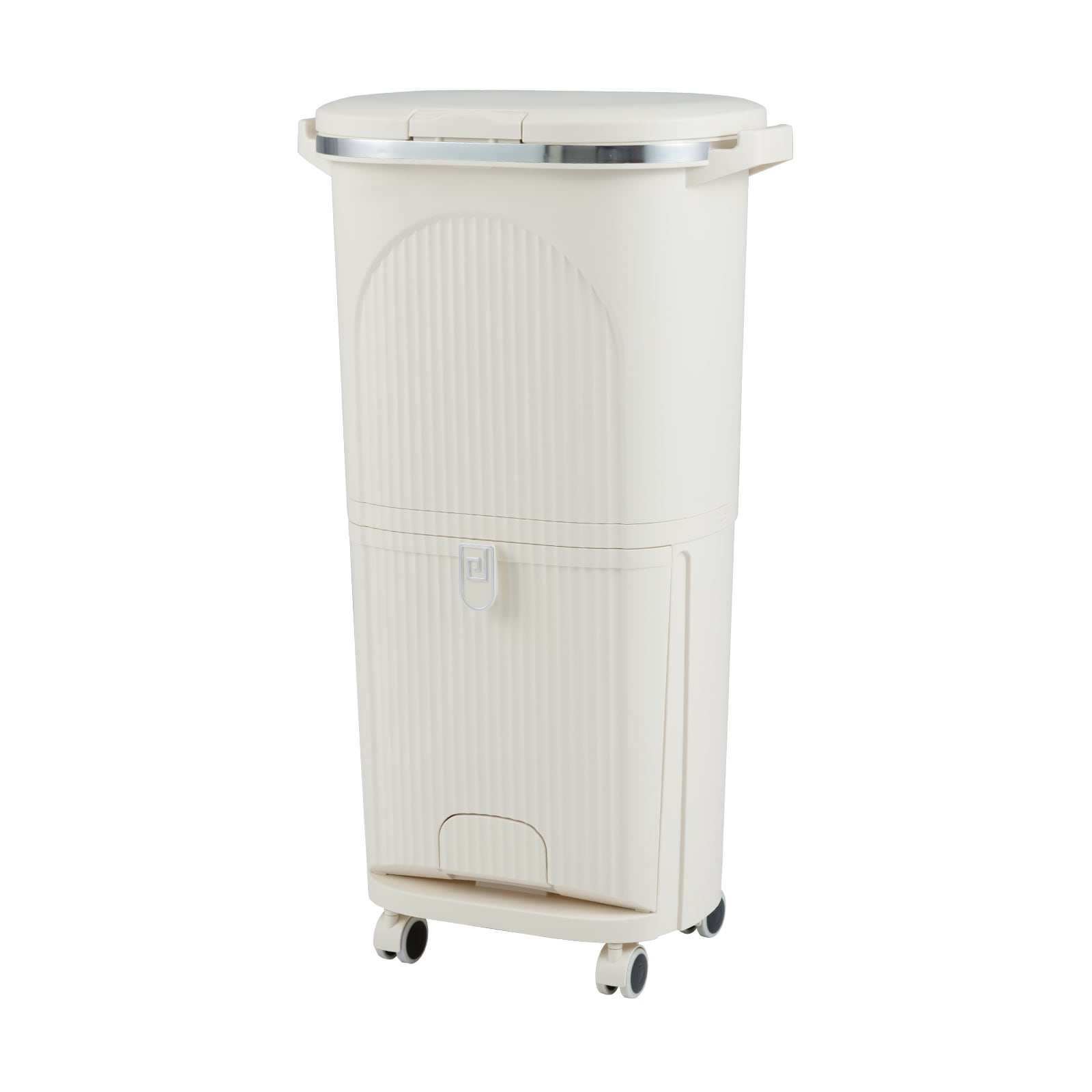 38L Kitchen Trash Can Sorting Garbage Bin w/ Lid & Step Pedal 2 Tiers