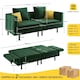 image 4 of Yaheetech Velvet Futon Sofa Bed Sleeper Sofa with 4 Pillows