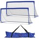 image 1 of HOMCOM Set of 2 Football Goal Net 6 x 3 ft Foldable Outdoor Sport Training Teens Adults Football with Carrying Bag Blue