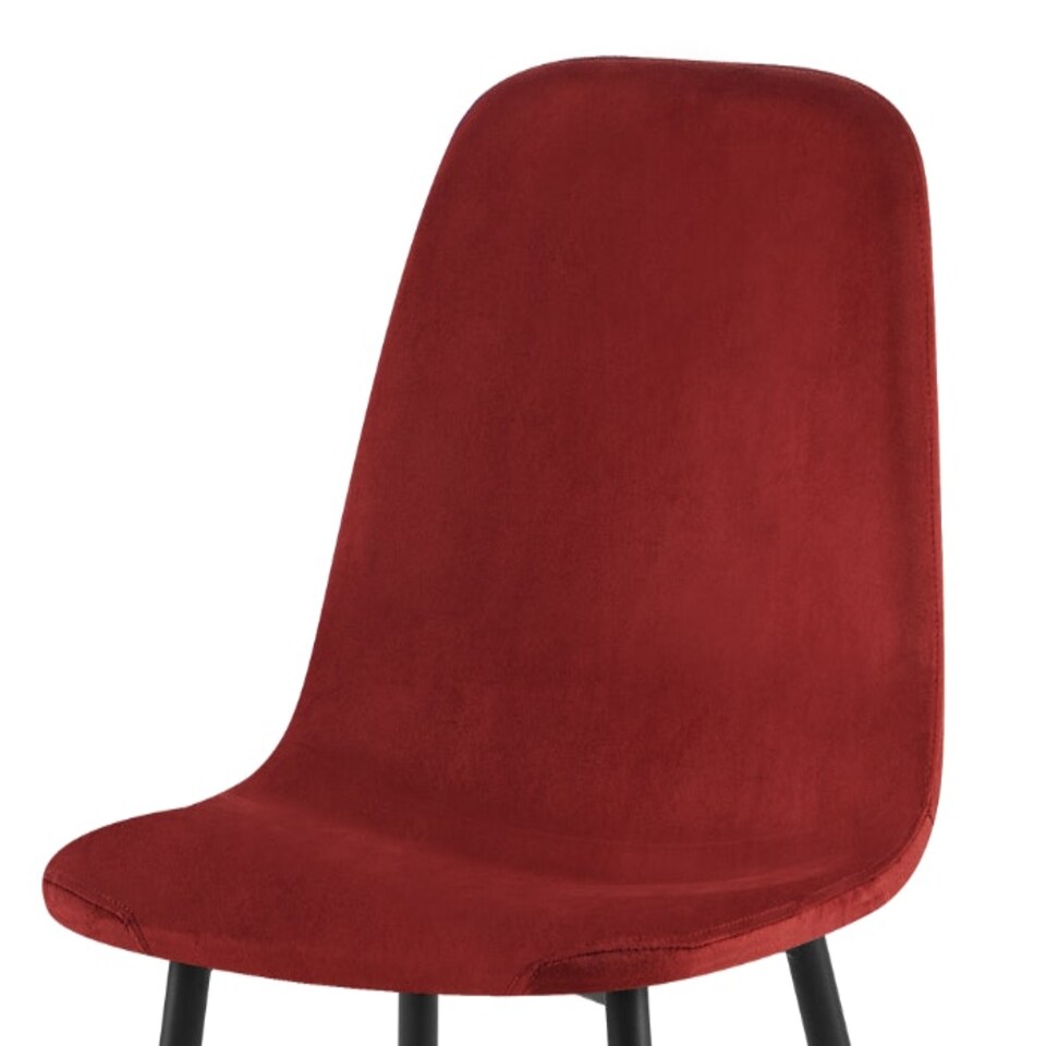 image 1 of Luxe Dining Chair 2pc Madder Brown Black Powder Legs Brown