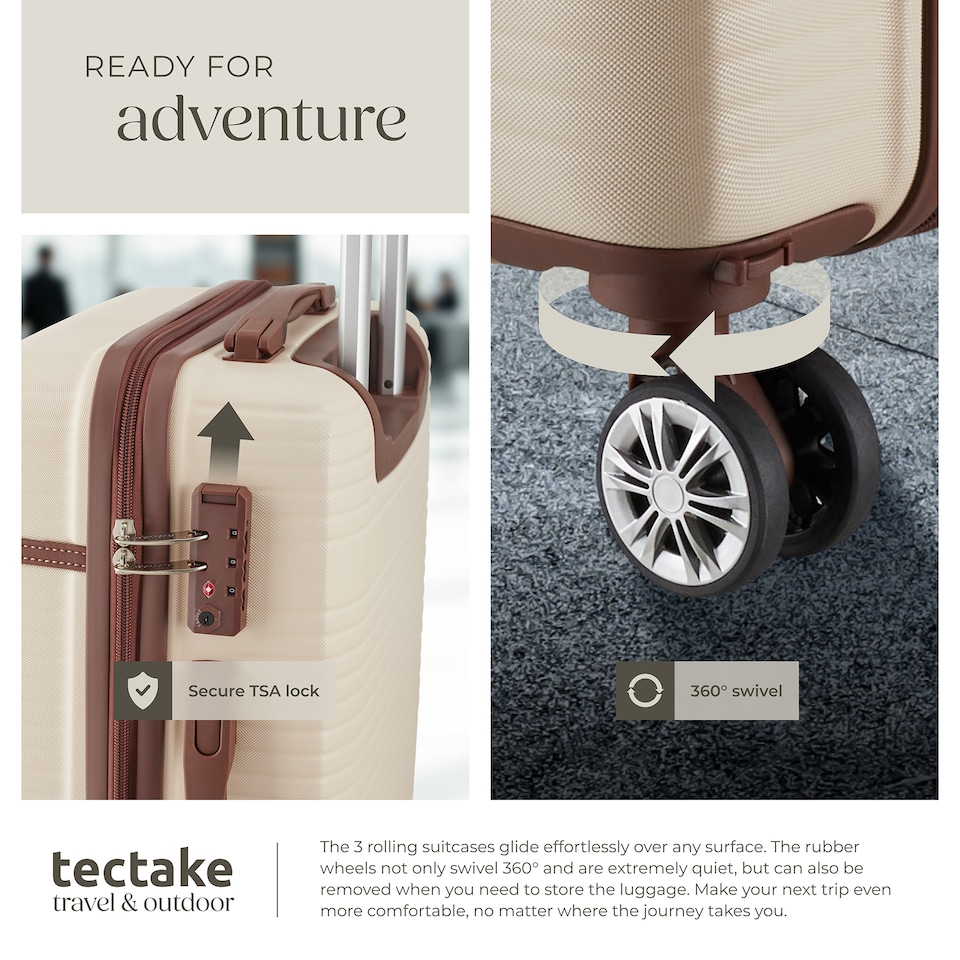 image 1 of Suitcase Set Madison -  13-piece, 3 suitcases, packing cubes, TSA lock | Cream | cream | 1