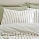 image 3 of Bianca Hampton Stripe 200 Thread Count Cotton Reversible Duvet Cover Set Green | Green | King