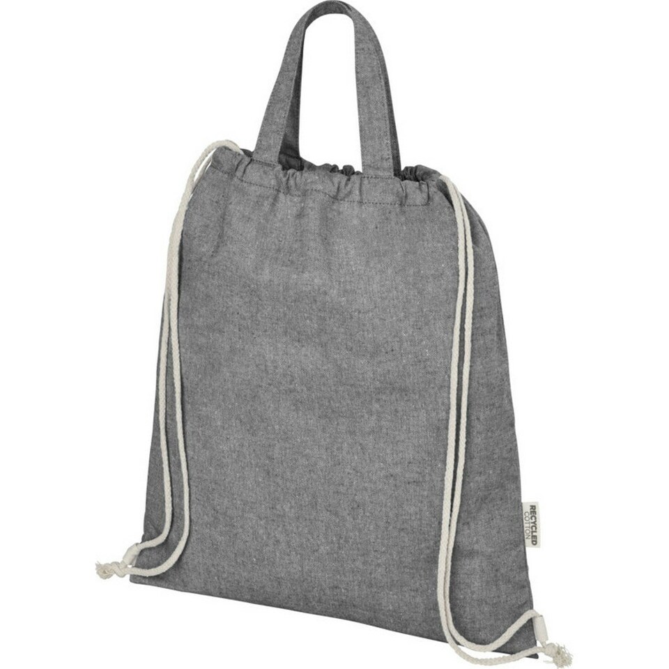 image 1 of Pheebs Polycotton Drawstring Bag - Black Heather - One Size