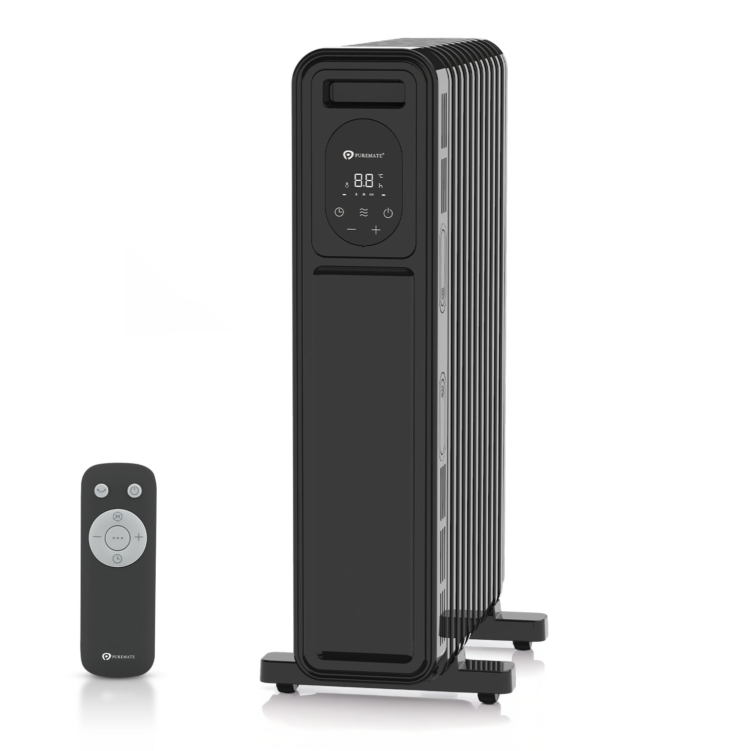 2300W Oil Filled Radiator with Remote Control Black