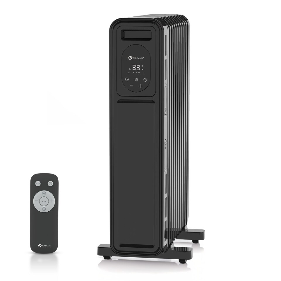 image 1 of 2300W Oil Filled Radiator with Remote Control Black